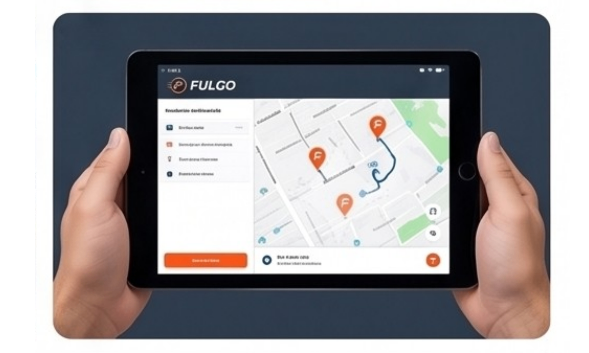 Mockup de app móvil para couriers con optimización de rutas